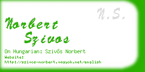 norbert szivos business card