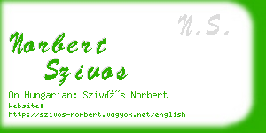 norbert szivos business card